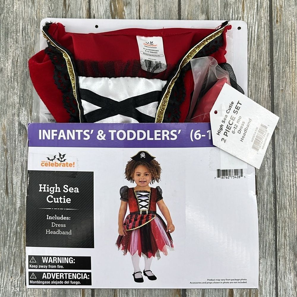 Baby Infant High Sea Cutie Pirate Costume Size 6-12M